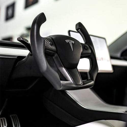 Custom Dry Carbon Fiber Steering Wheel Replacement for Tesla Model Y ...