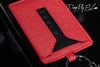 ApexModz Car Accessories Red Vegan Leather Key Card Holder for Tesla Model 3 & Y