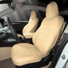 Tesla Model Y Fully Custom Snug Premium Vegan Leather Seat Covers Exact Fit ApexModz Car Seat Covers Beige Vegan Leather 5 Seats Premium Vegan Leather Seat Covers For Tesla Model Y 2020-2024
