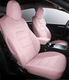 Tesla Model Y Fully Custom Snug Premium Vegan Leather Seat Covers Exact Fit ApexModz Car Seat Covers Cherry Blossom Pink Vegan Leather 5 Seats Premium Vegan Leather Seat Covers For Tesla Model Y 2020-2024