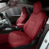 Tesla Model Y Fully Custom Snug Premium Vegan Leather Seat Covers Exact Fit ApexModz Car Seat Covers Red Wine Vegan Leather 5 Seats Premium Vegan Leather Seat Covers For Tesla Model Y 2020-2024