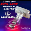 Custom Lexus Dual Lens Dynamic Door Projection Puddle Lights ApexModz Custom Door Courtesy Lights Custom Dual Lens Door Projector Puddle Lights V2 For Lexus