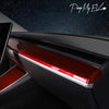 ApexModz Dashboard Mods Red ABS Dashboard Overlay Cover For Tesla Model Y 2020-2024