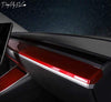 ApexModz Dashboard Mods Red ABS Dashboard Overlay Cover For Tesla Model Y 2020-2024
