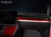 ApexModz Dashboard Mods Red ABS Dashboard Overlay Cover For Tesla Model Y 2020-2024