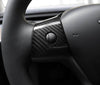 ApexModz Real Carbon Fiber Products 3Pcs Real Molded Gloss Carbon Fiber Steering Wheel Overlay Trims for Tesla Model Y 2020-2024