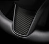 ApexModz Real Carbon Fiber Products 3Pcs Real Molded Gloss Carbon Fiber Steering Wheel Overlay Trims for Tesla Model Y 2020-2024