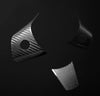 ApexModz Real Carbon Fiber Products 3Pcs Real Molded Gloss Carbon Fiber Steering Wheel Overlay Trims for Tesla Model Y 2020-2024