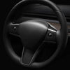 ApexModz Real Carbon Fiber Products 3Pcs Real Molded Gloss Carbon Fiber Steering Wheel Overlay Trims for Tesla Model Y 2020-2024