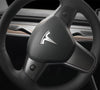 ApexModz Real Carbon Fiber Products 3PCs Real Molded Matte Carbon Fiber Steering Wheel Overlay Trims for Tesla Model Y 2020-2024