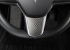 ApexModz Real Carbon Fiber Products 3PCs Real Molded Matte Carbon Fiber Steering Wheel Overlay Trims for Tesla Model Y 2020-2024