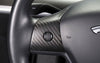 ApexModz Real Carbon Fiber Products 3PCs Real Molded Matte Carbon Fiber Steering Wheel Overlay Trims for Tesla Model Y 2020-2024