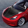 ApexModz Real Carbon Fiber Products Carbon Fiber Hood Bonnet Racing Style for Tesla Model 3 2017-2023