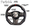 ApexModz Real Carbon Fiber Products Custom Dry Carbon Fiber Steering Wheel Replacement for Tesla Model 3 2017-2023