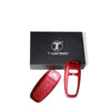ApexModz Real Carbon Fiber Products Genuine Red Carbon Fiber Real Molded Carbon Fiber Key Fob Case Cover for Audi e-tron (2 colors)