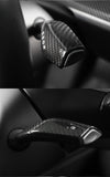 ApexModz Real Carbon Fiber Products Real Molded Carbon Fiber Wiper and Driving Shift Switch Overlay Covers for Tesla Model Y 2020-2024