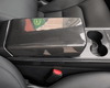 ApexModz Real Carbon Fiber Products Real Molded Gloss Carbon Fiber Center Console Side Trims for Tesla Model Y 2022-2024