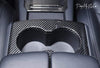 ApexModz Real Carbon Fiber Products Real Molded Gloss Carbon Fiber Cup Holder and Rear Panel Trims For Tesla Model X 2015-2021