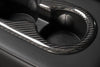ApexModz Real Carbon Fiber Products Real Molded Gloss Carbon Fiber Cup Holder Trim for Tesla Model 3 2017-2023