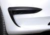 Tesla Model 3 2017-2023 Real Molded Gloss Carbon fiber Fog Light Eye-lids Canards ApexModz Real Carbon Fiber Products Real Molded Gloss Carbon Fiber Fog Light Canards for Tesla Model 3 2017-2023