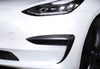Tesla Model 3 2017-2023 Real Molded Gloss Carbon fiber Fog Light Eye-lids Canards ApexModz Real Carbon Fiber Products Real Molded Gloss Carbon Fiber Fog Light Canards for Tesla Model 3 2017-2023
