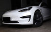 Tesla Model 3 2017-2023 Real Molded Gloss Carbon fiber Fog Light Eye-lids Canards ApexModz Real Carbon Fiber Products Real Molded Gloss Carbon Fiber Fog Light Canards for Tesla Model 3 2017-2023