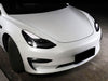 Tesla Model 3 2017-2023 Real Molded Gloss Carbon fiber Fog Light Eye-lids Canards ApexModz Real Carbon Fiber Products Real Molded Gloss Carbon Fiber Fog Light Canards for Tesla Model 3 2017-2023