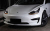 Tesla Model 3 2017-2023 Real Molded Gloss Carbon fiber Fog Light Eye-lids Canards ApexModz Real Carbon Fiber Products Real Molded Gloss Carbon Fiber Fog Light Canards for Tesla Model 3 2017-2023