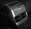 ApexModz Real Carbon Fiber Products Real Molded Gloss Carbon Fiber Rear Backseat Vent Overlay Cover for Tesla Model 3 2017-2023