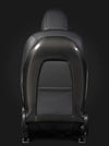 Genuine Carbon Fiber Seat Open Back Protectors for Tesla Model Y (Gloss) 2020-2021 ApexModz Real Carbon Fiber Products Real Molded Gloss Carbon Fiber Seat Open Back Overlay Covers for Tesla Model Y 2020-2024