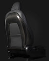 Genuine Carbon Fiber Seat Open Back Protectors for Tesla Model Y (Gloss) 2020-2021 ApexModz Real Carbon Fiber Products Real Molded Gloss Carbon Fiber Seat Open Back Overlay Covers for Tesla Model Y 2020-2024