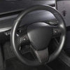 ApexModz Real Carbon Fiber Products Real Molded Gloss Carbon Fiber Steering Wheel Overlay 1pc for Tesla Model Y 2020-2024