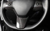 ApexModz Real Carbon Fiber Products Real Molded Gloss Carbon Fiber Steering Wheel Overlay 1pc for Tesla Model Y 2020-2024