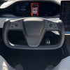 ApexModz Real Carbon Fiber Products Real Molded Gloss Carbon Fiber Yoke Steering Wheel Bezel Fascia Trim for Tesla Model X 2021-2024