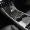 ApexModz Real Carbon Fiber Products Real Molded Gloss Forged Carbon Fiber Center Console Overlay Kit for Tesla Model 3 2017-2020