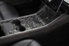 ApexModz Real Carbon Fiber Products Real Molded Gloss Forged Carbon Fiber Center Console Overlay Kit for Tesla Model 3 2017-2020