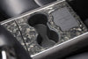 ApexModz Real Carbon Fiber Products Real Molded Gloss Forged Carbon Fiber Center Console Overlay Kit for Tesla Model 3 2017-2020