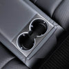 Tesla Model 3 2023-2024 Highland Real Molded Matte Carbon Fiber Backseat Cup Holder Overlay ApexModz Real Carbon Fiber Products Real Molded Matte Carbon Fiber Backseat Cup Holder Overlay for Tesla Model 3 2023-2024 Highland