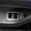 ApexModz Real Carbon Fiber Products Real Molded Matte Carbon Fiber Door Window Switch Overlay Covers for Tesla Model Y (Left Hand Drive) 2021-2024