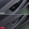 ApexModz Real Carbon Fiber Products Real Molded Matte Carbon Fiber Door Window Switch Overlay Covers for Tesla Model Y (Left Hand Drive) 2021-2024