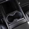 Tesla Model 3 2023-2024 Highland Real Molded Matte Carbon Fiber Front Cup Holder Overlay Cover ApexModz Real Carbon Fiber Products Real Molded Matte Carbon Fiber Front Cup Holder Overlay Cover for Tesla Model 3 2023-2024 Highland