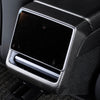 Tesla Model 3 2024 Highland Real Molded Matte Carbon Fiber Rear AC Screen Display Overlay Cover ApexModz Real Carbon Fiber Products Real Molded Matte Carbon Fiber Rear AC Screen Display Overlay Cover For Tesla Model 3 2023-2024 Highland