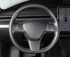 ApexModz Real Carbon Fiber Products Real Molded Matte Carbon Fiber Steering Wheel Overlay for Tesla Model Y 2020-2024