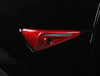 ApexModz Real Carbon Fiber Products Real Molded Red Carbon Fiber Turn Signal Side Markers Camera Overlay Full Covers for Tesla Model S 2021-2024