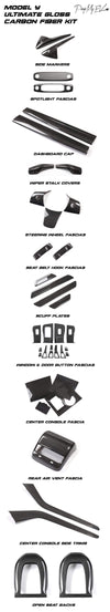 ApexModz Real Carbon Fiber Products Ultimate Real Molded Carbon Fiber Upgrade Bundle Kit For Tesla Model Y Gloss 2020-2021