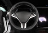 ApexModz Steering Wheel Mods Matte Silver Steering Wheel Fascia for Tesla Model X 2015-2021