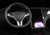 ApexModz Steering Wheel Mods Matte Silver Steering Wheel Fascia for Tesla Model X 2015-2021