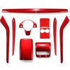 ApexModz Vehicle Decor Accessory Sets Red Interior Bundle ABS Interior Mods Bundle Kit For Tesla Model 3 2021-2023
